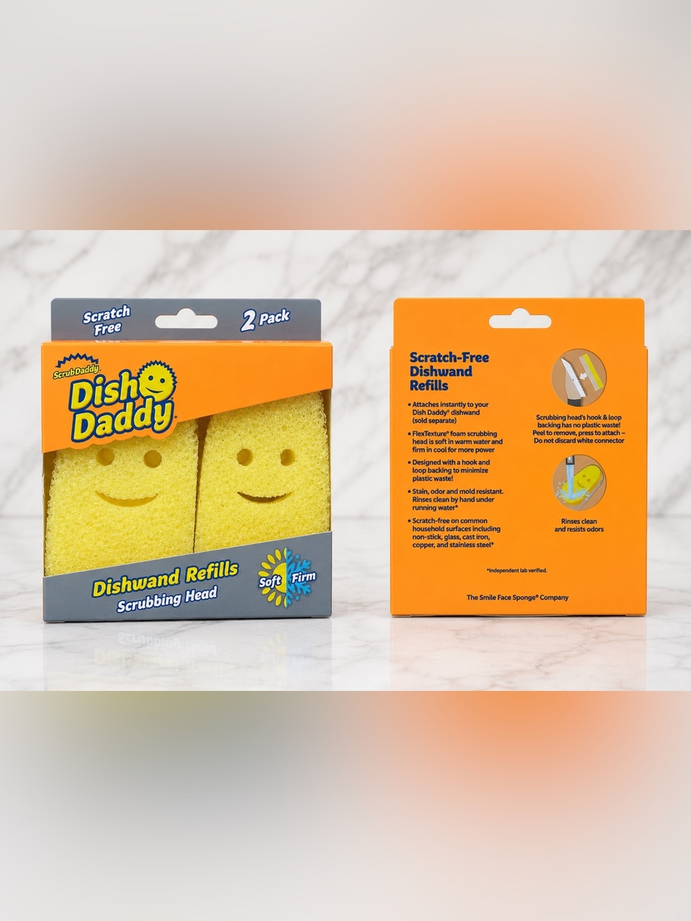 Scrub Daddy Dish Daddy Scratch-Free Dishwand Refills 2 Pack New in Box